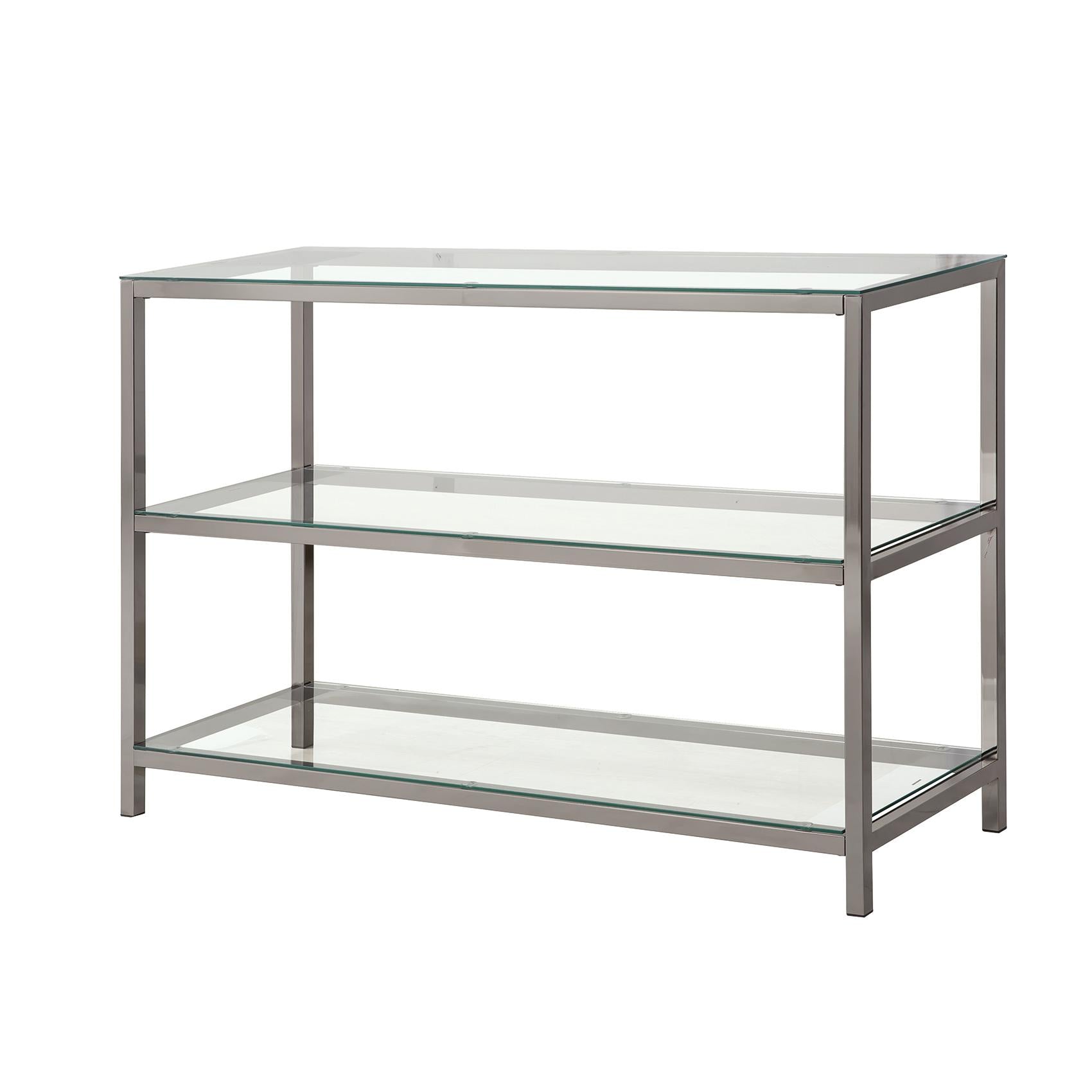 Coaster Furniture Trini 720229 2-shelf Glass Top Entryway Console Table - Black Nickel IMAGE 1